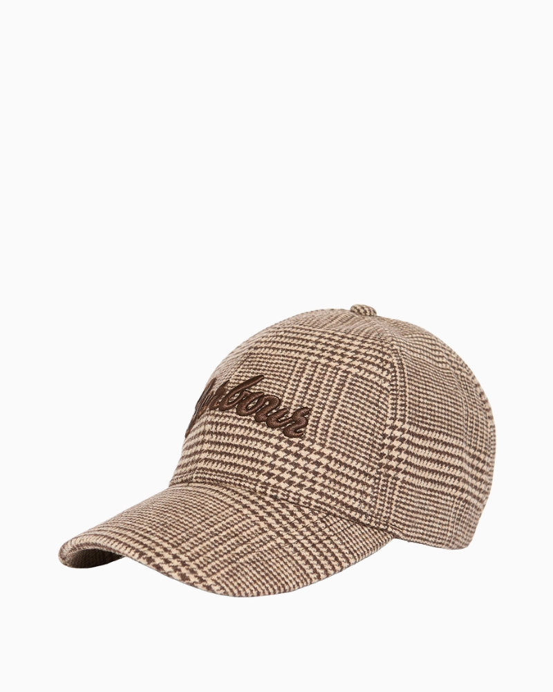 Barbour Kirkless Cap in Brown angled side view