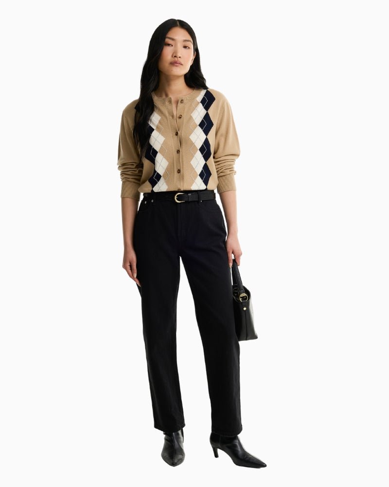 Barbour Mariana Cardigan Beige full outfit view