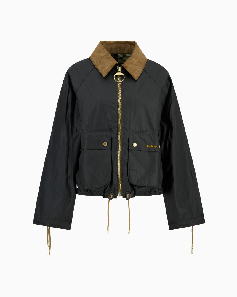 Barbour Marron wax jacket olive flat lay front view – Áines Boutique