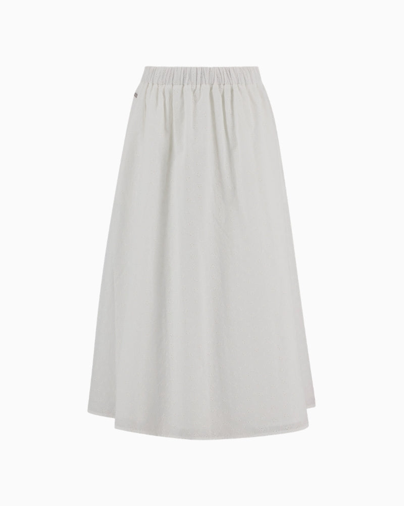 Barbour Melody midi skirt white broderie anglaise full outfit view