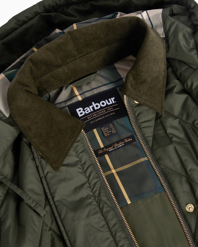 Inner tag showing Barbour branding and size label