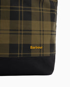 Close-up of Barbour branded stud fastening on Mya Patchwork Tote Bag