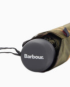 Side view of folded Barbour Portree Umbrella showing compact handle