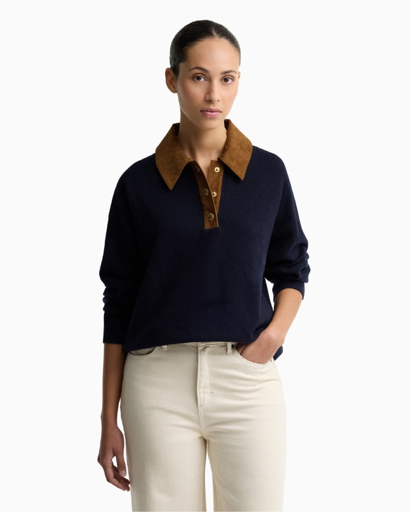 Barbour Ravenshill Jumper Navy front view