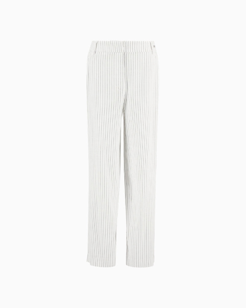 Barbour Sloane striped straight-leg trousers white navy stripe waistband logo detail