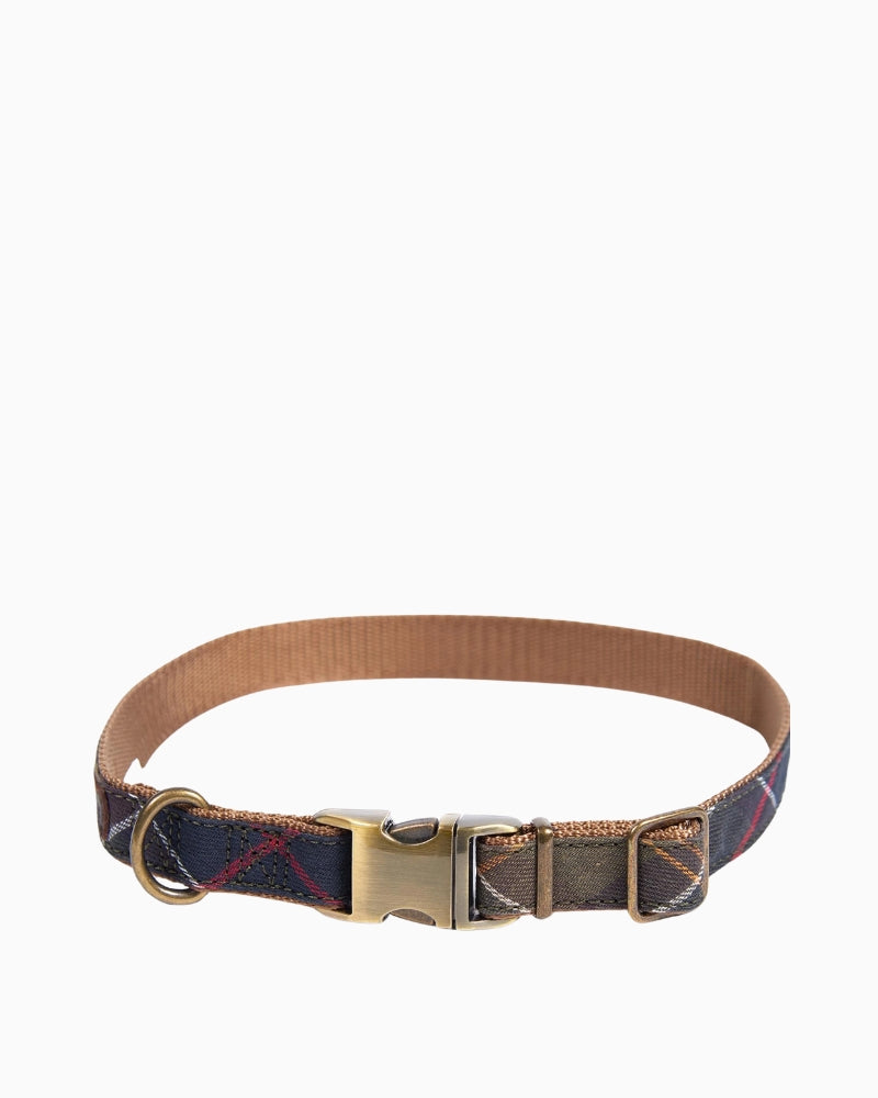 Detail shot of tartan trim and durable webbing