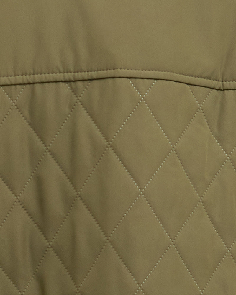 Barbour Whillan quilted jacket green, close-up fabric view – Áines Boutique