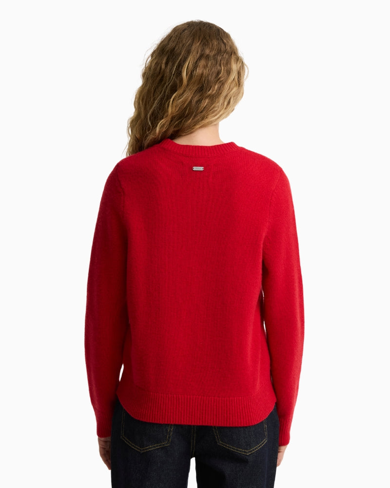Barbour Woodhouse Cashmere Jumper Red back view