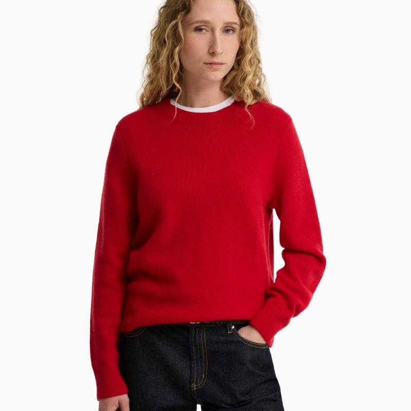 Barbour Woodhouse Cashmere Jumper Red front view
