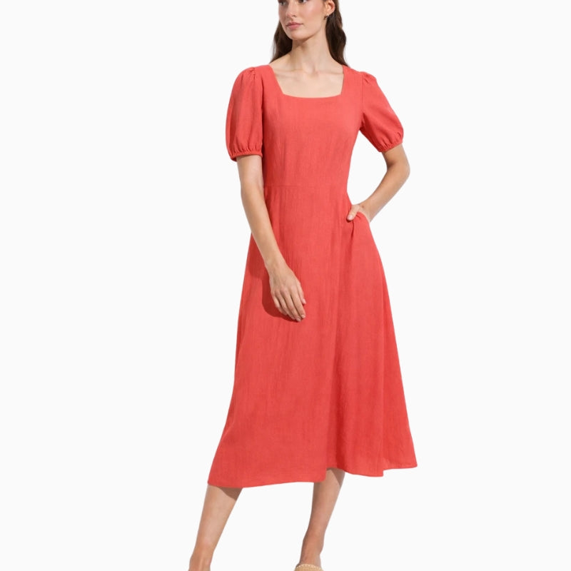 Bariloche Bursa Dress in Coral front view