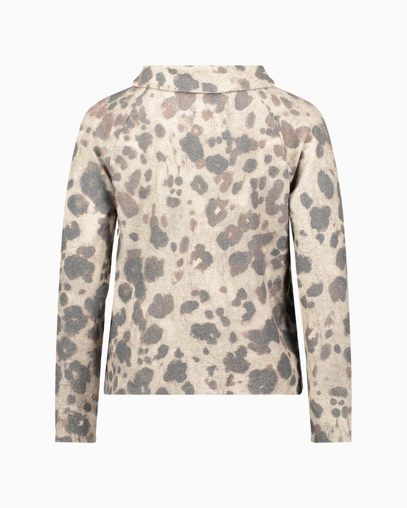 Back view of straight-fit sweatshirt showing animal pattern and relaxed shape