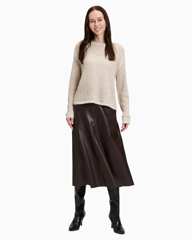 Plain chunky knit jumper by Betty Barclay with bateau neckline and long sleeves