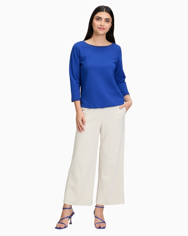 Plain-coloured culottes by Betty Barclay with high waist and side pockets