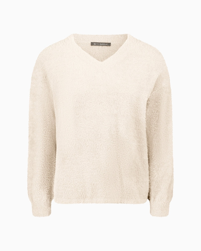 Plain knit V-neck jumper by Betty Barclay in soft polyamide blend