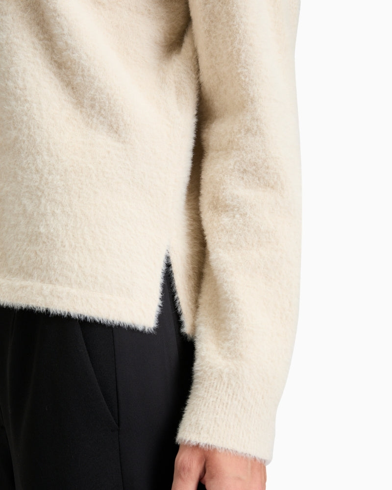 Close up of Plain knit V-neck jumper by Betty Barclay in soft polyamide blend