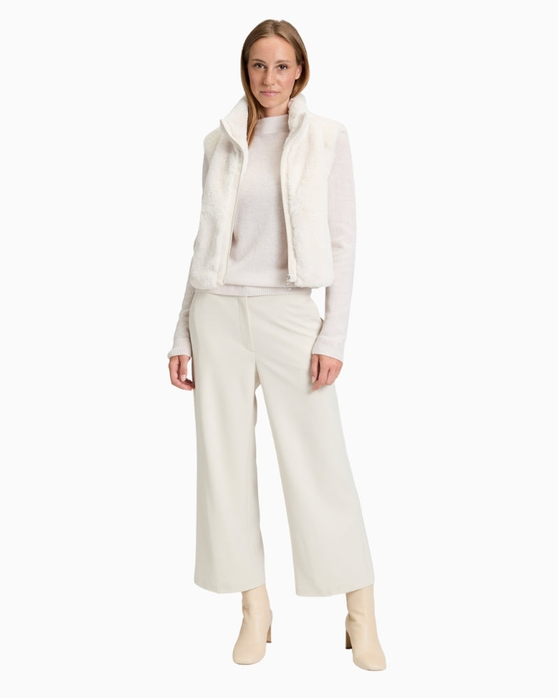 Plush sleeveless body warmer by Betty Barclay with zip front and stand-up collar