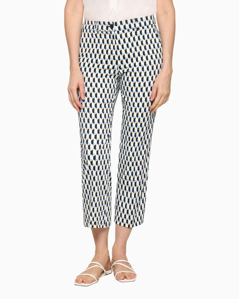 Betty Barclay Business Trousers blue green graphic front view