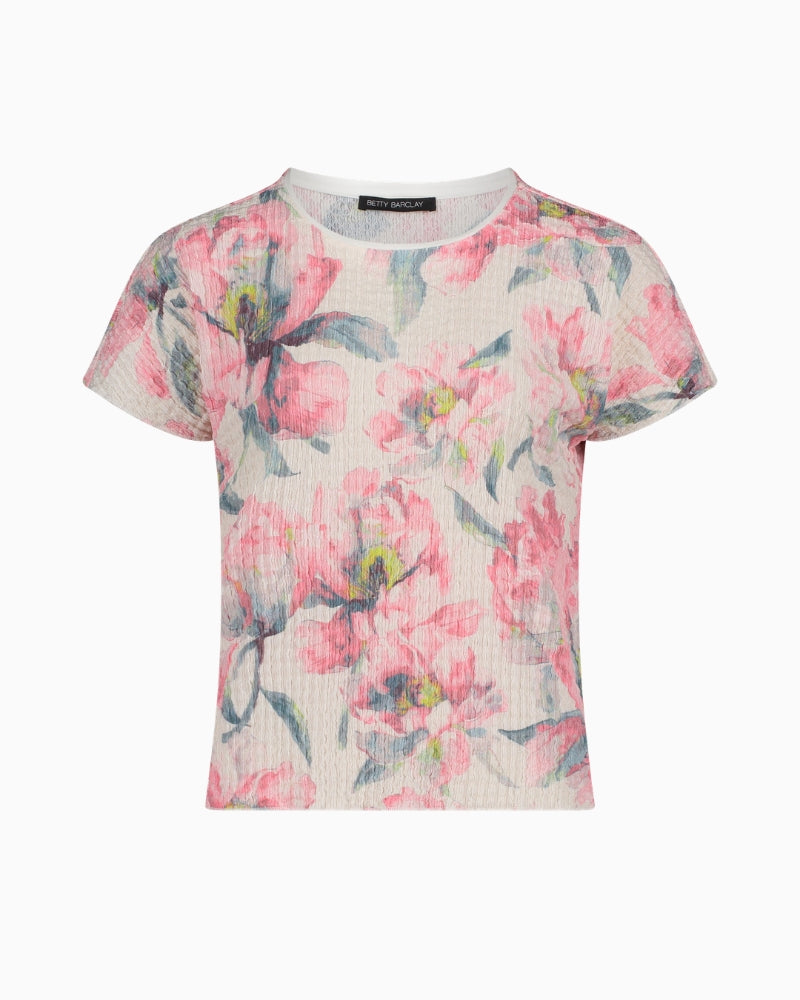 Betty Barclay crinkle top front view – Áines Boutique