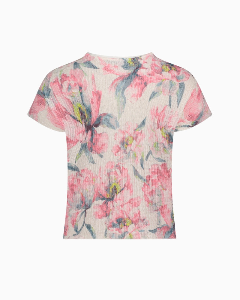 Betty Barclay crinkle top back view – Áines Boutique