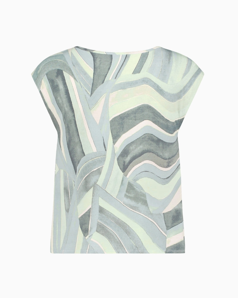 Betty Barclay graphic jersey T-shirt flat lay back view – Áines Boutique