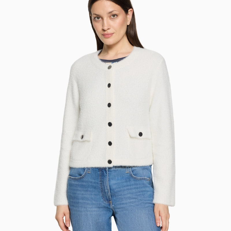 Betty Barclay Knit Cardigan in Cream front view