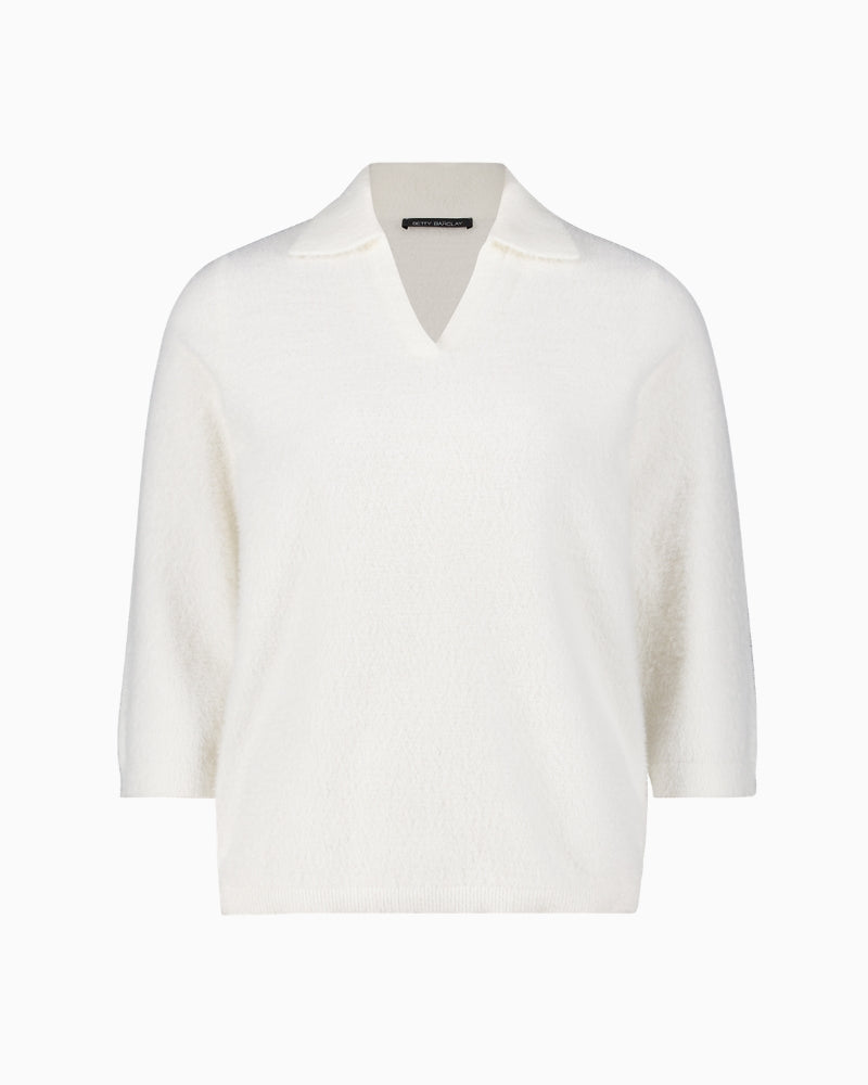 Betty Barclay Knit Jumper in Cream knit texture detail