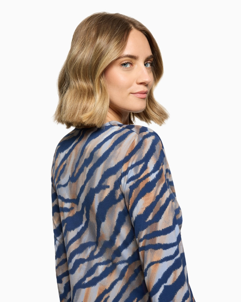 Betty Barclay Midi Dress in Blue animal print detail