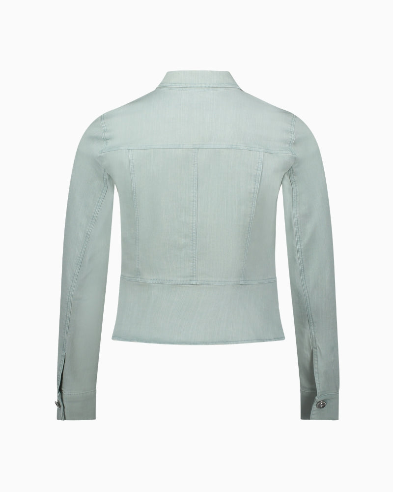 Betty Barclay short denim blazer back view – Áines Boutique
