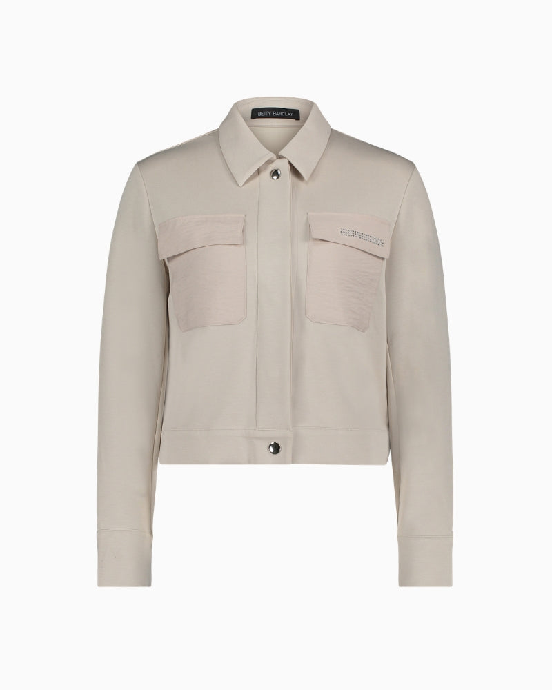 Betty Barclay straight shirt collar jacket front view – Áines Boutique