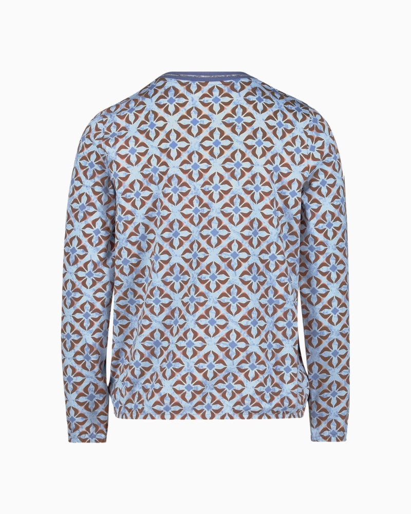 Betty Barclay V-Neck Long Sleeve Top in Blue back view