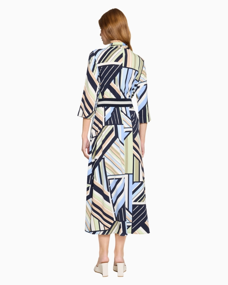 Betty Barclay midi dress blue green graphic back view