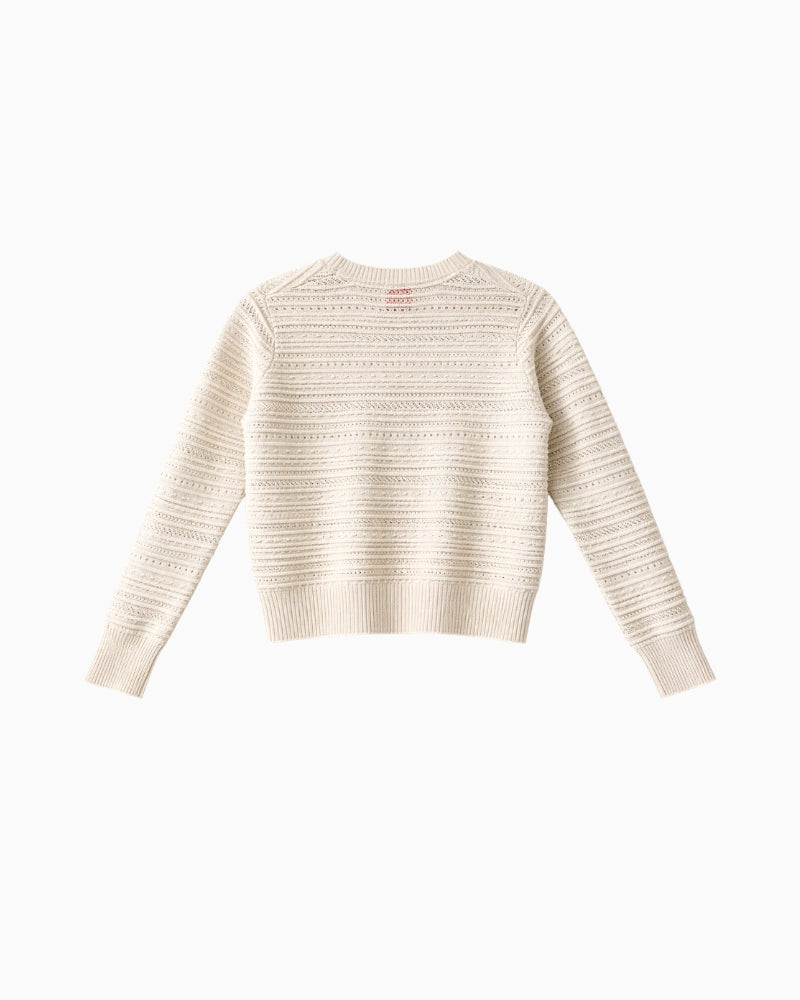 Brodie Cashmere Textured Taylor Cashmere Tee white back view