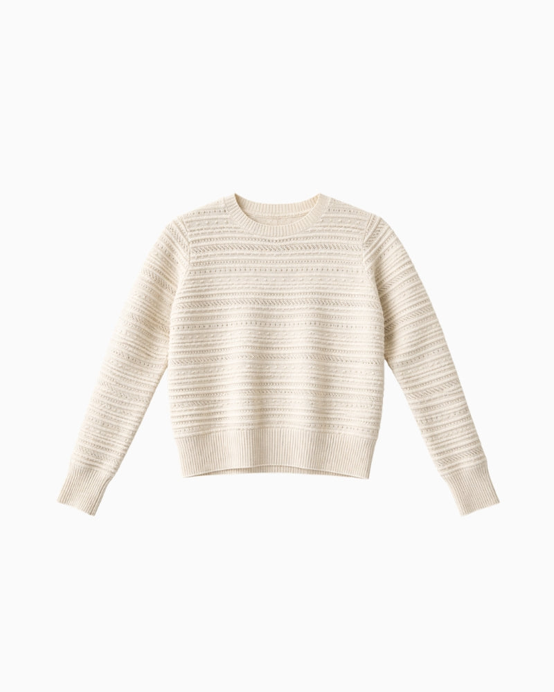 Brodie Cashmere Textured Taylor Cashmere Tee white front view