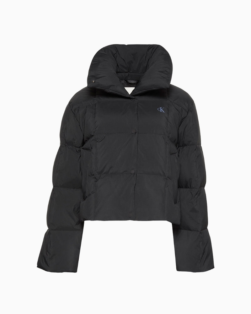 CK Jeans short black down puffer jacket with zip front