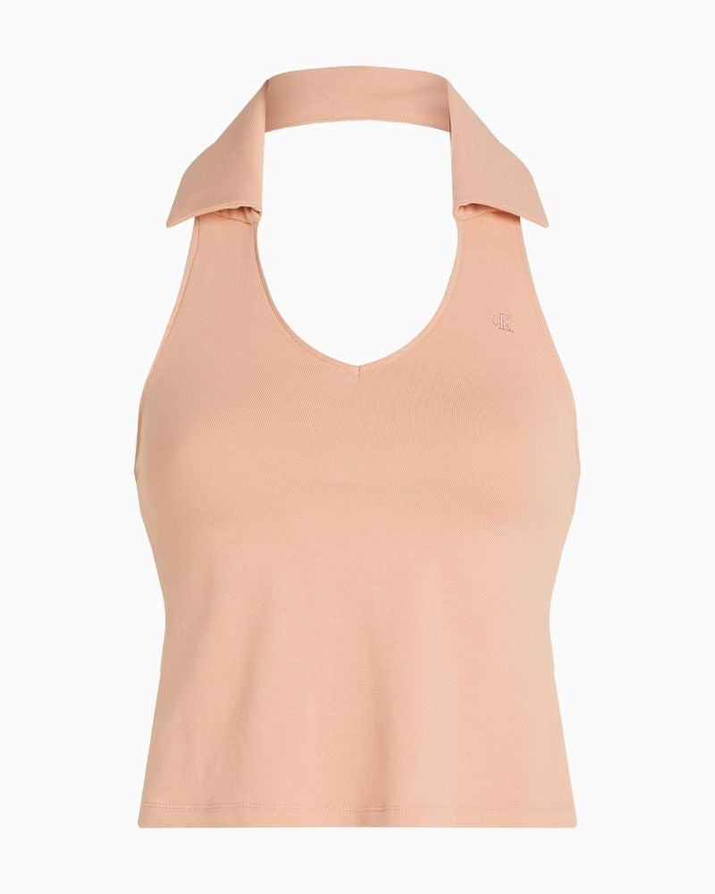 Calvin Klein - Halterneck Polo Collar Top