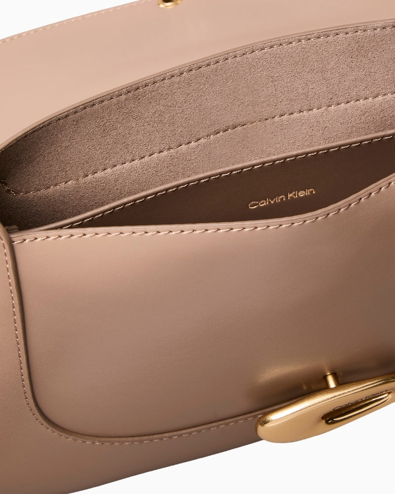 Calvin Klein hardware flap crossbody bag interior detail – Áines Boutique