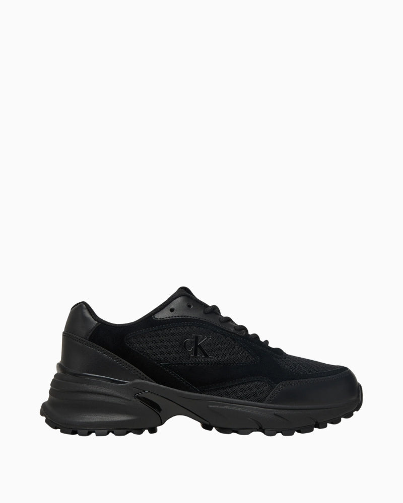 Calvin Klein Hike Runner sneakers in triple black mesh and leather