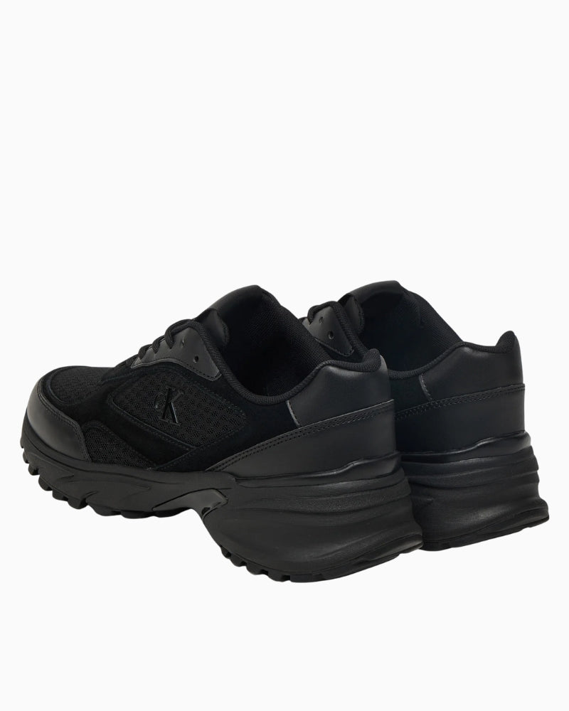 Calvin Klein Hike Runner sneakers in triple black mesh and leather