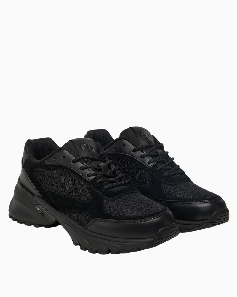 Calvin Klein Hike Runner sneakers in triple black mesh and leather