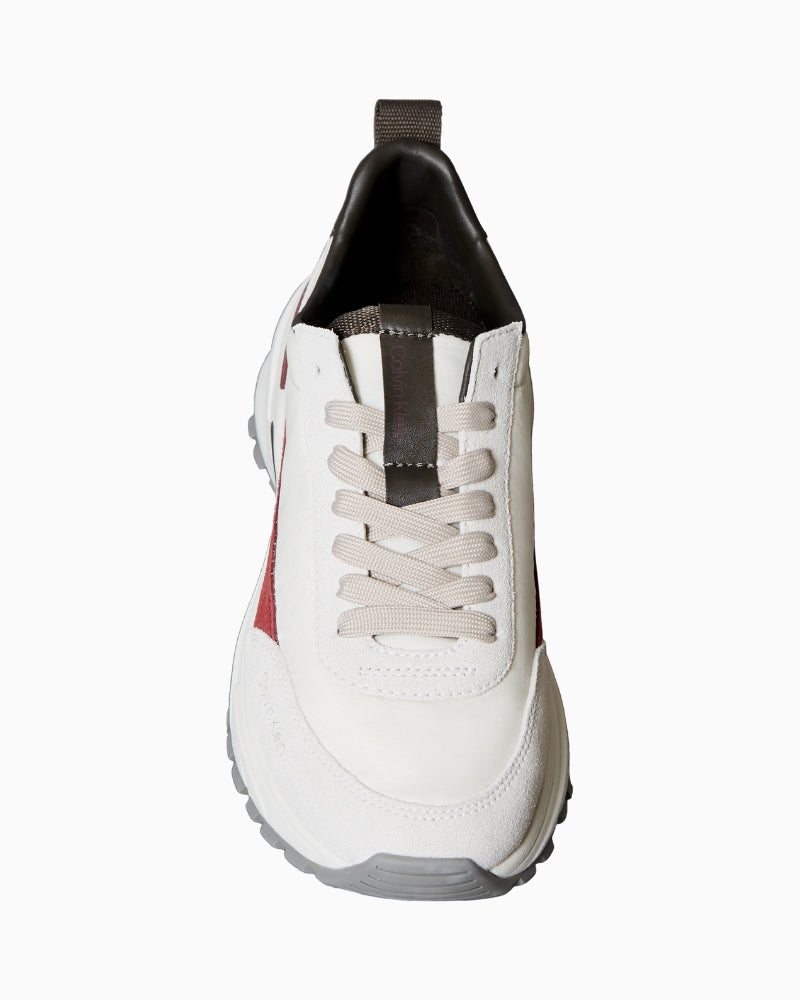 Upper of Calvin Klein Hike Runner in white leather with sporty silhouette