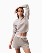 Calvin Klein Cotton Terry Lounge Shorts in light pink with signature waistband