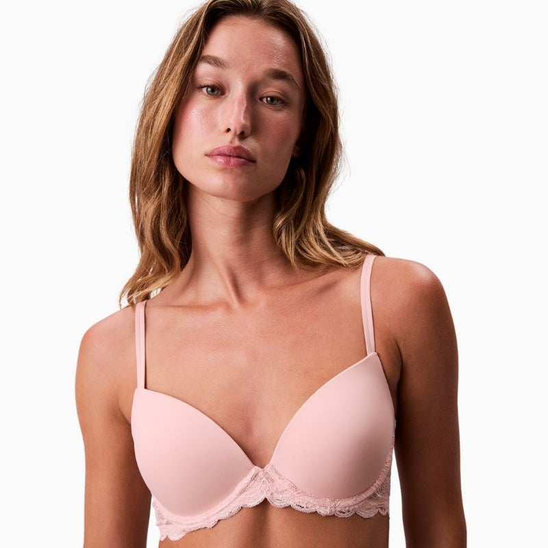 Calvin Klein demi bra in stretch lace and microfibre with branded strap adjusters