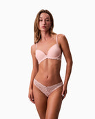 Calvin Klein demi bra in stretch lace and microfibre with branded strap adjusters