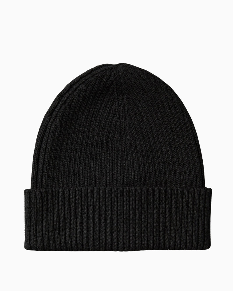 Back view of soft knit Calvin Klein winter beanie
