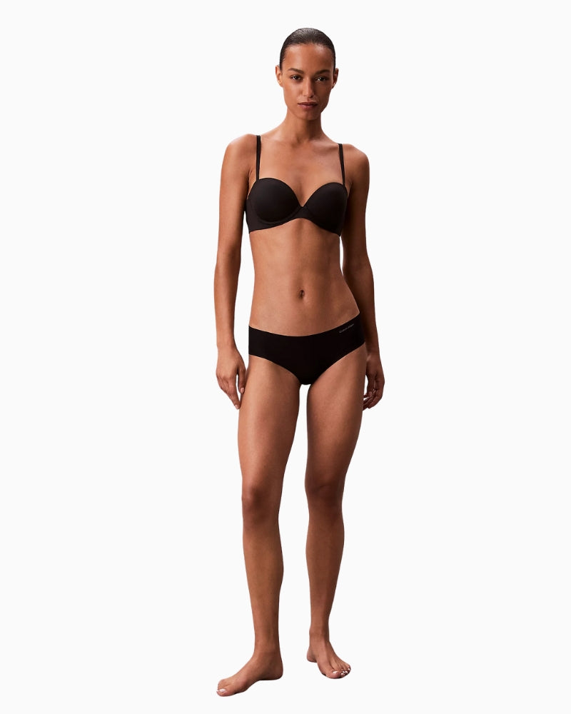 Front view of Calvin Klein strapless bra with padded push-up cups