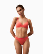 Calvin Klein Perfectly Fit Thong in violet orchid with tonal waistband