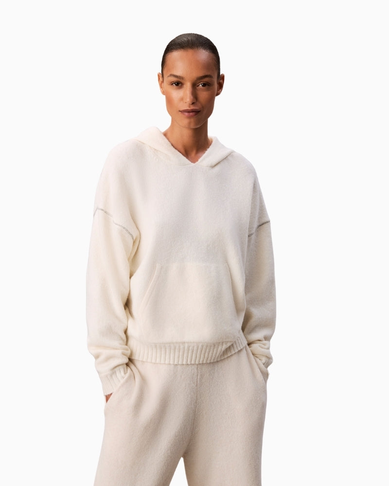 Calvin Klein plush hoodie with soft-touch fabric and relaxed fit