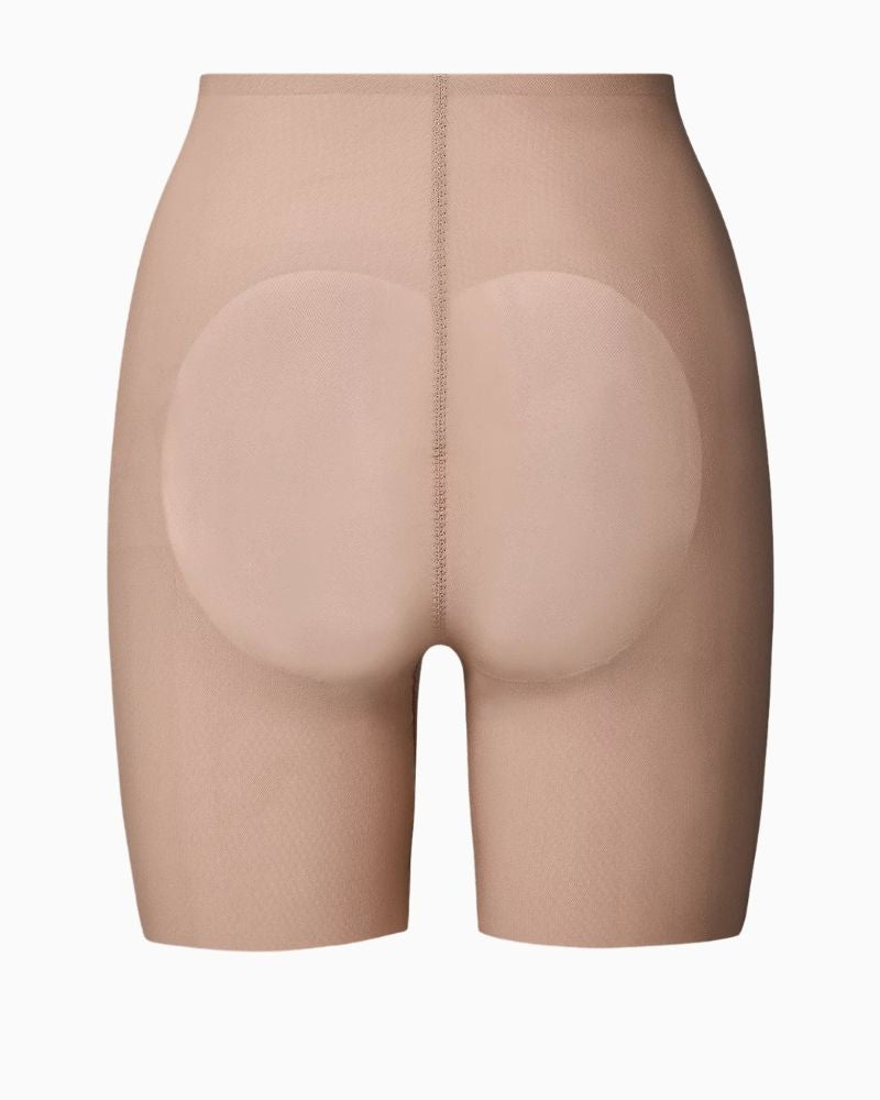 Back view of Stay Put Mesh shorts with laser cut edges and breathable mesh fabric