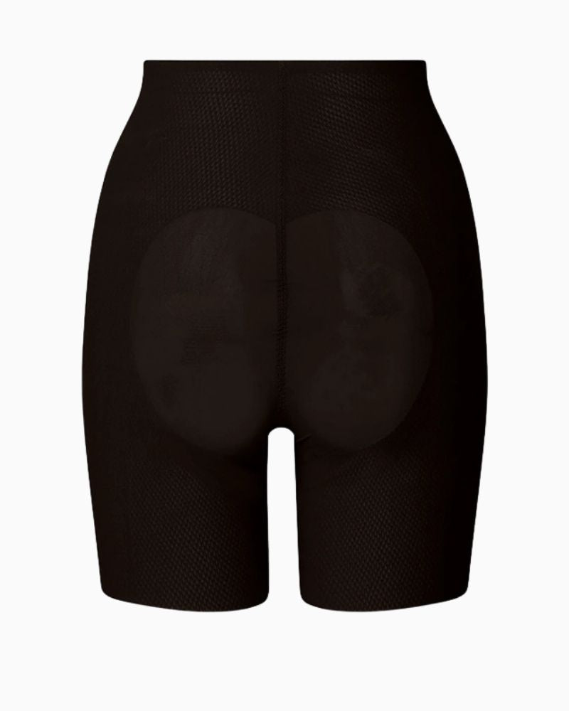 Back view of Calvin Klein no-show shapewear shorts with laser-cut edges
