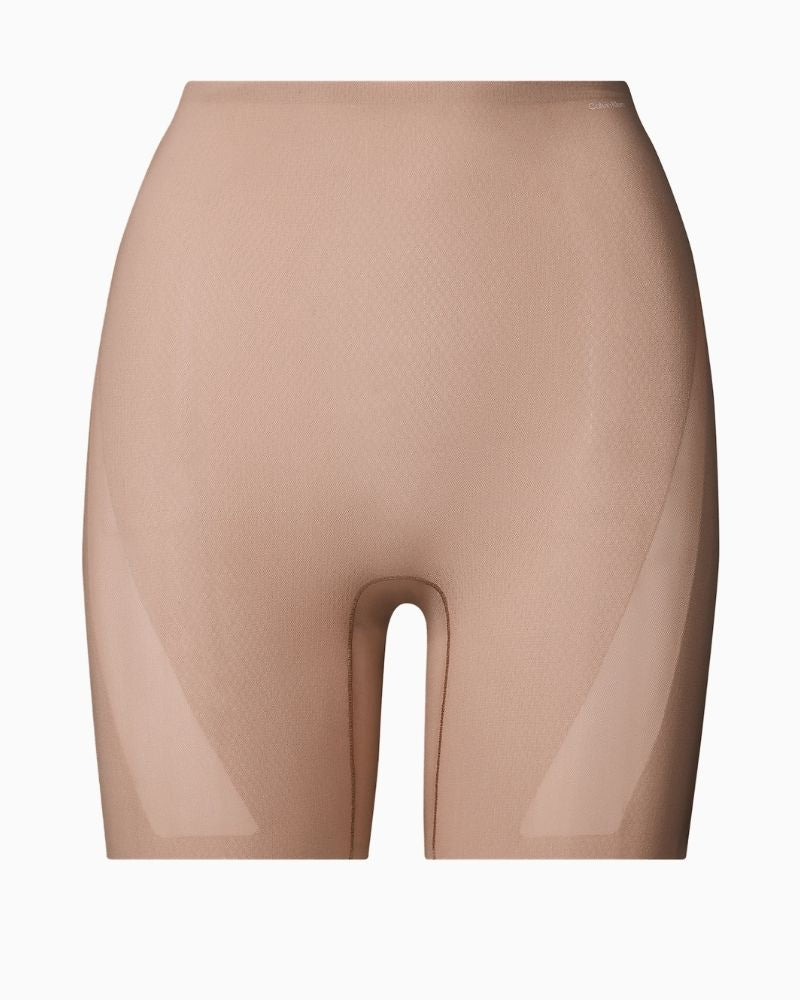 Calvin Klein Stay Put Mesh Sculpted Shapewear Shorts in nude with high-waist fit